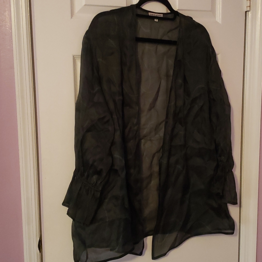 Giorgio Armani sheer green blouse